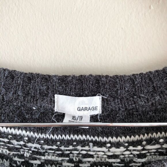 Garage Comfy Stretch Knit Stripe Scoop Neck Long Sleeve Mini Dress Grey - Picture 5 of 13